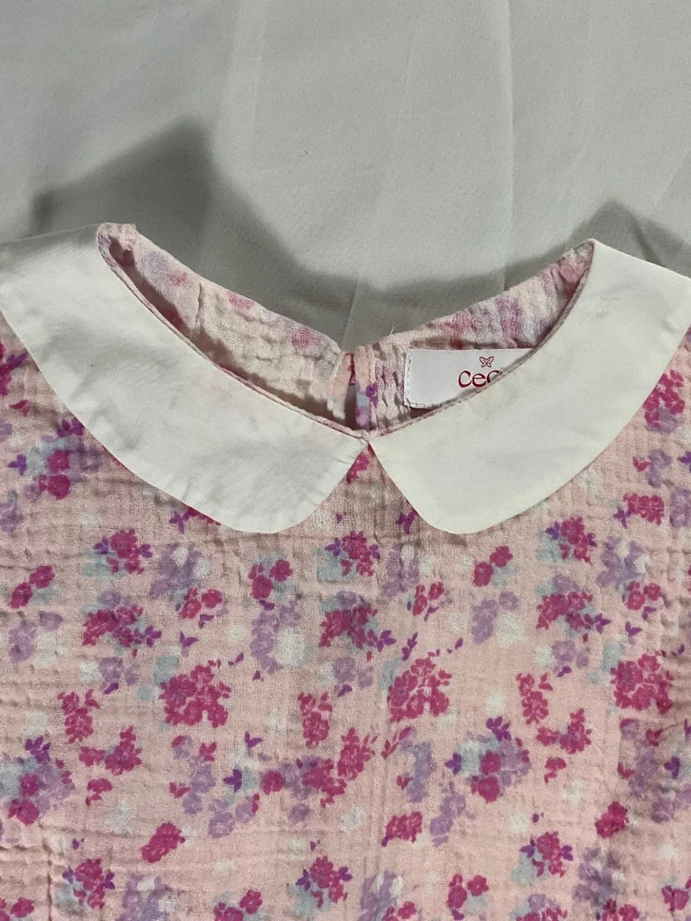 CeCe Girls XL Prink Floral Collared Top With Matching Shorts